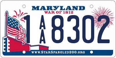 MD license plate 1AA8302