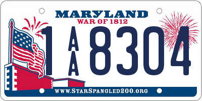 MD license plate 1AA8304