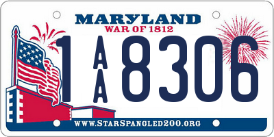 MD license plate 1AA8306