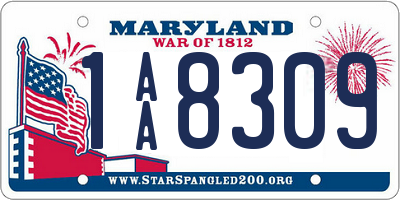 MD license plate 1AA8309