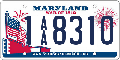 MD license plate 1AA8310