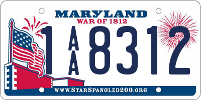 MD license plate 1AA8312