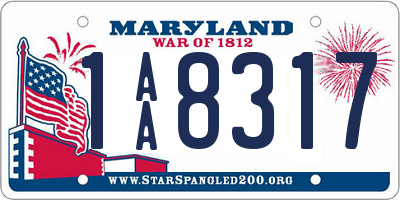 MD license plate 1AA8317