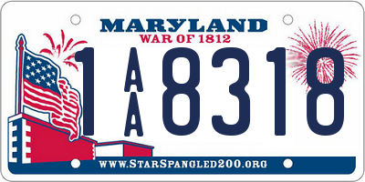 MD license plate 1AA8318