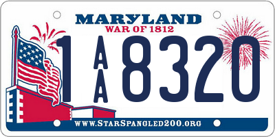 MD license plate 1AA8320