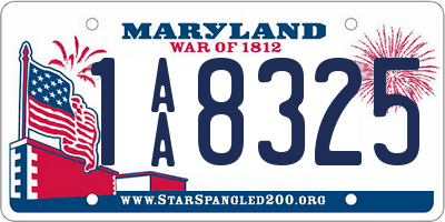 MD license plate 1AA8325