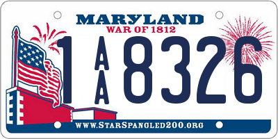 MD license plate 1AA8326