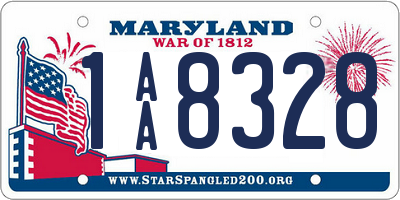 MD license plate 1AA8328