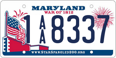 MD license plate 1AA8337