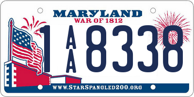 MD license plate 1AA8338