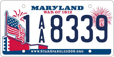 MD license plate 1AA8339