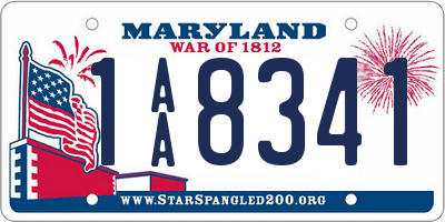 MD license plate 1AA8341