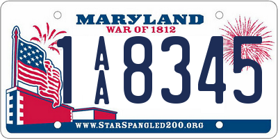 MD license plate 1AA8345
