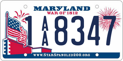 MD license plate 1AA8347