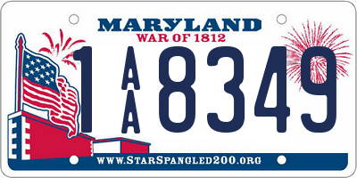 MD license plate 1AA8349