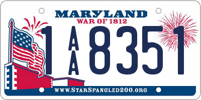 MD license plate 1AA8351