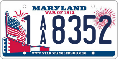 MD license plate 1AA8352