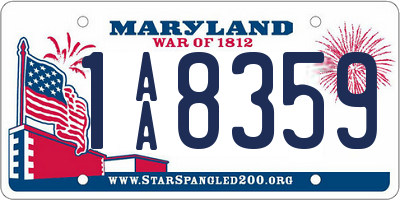 MD license plate 1AA8359