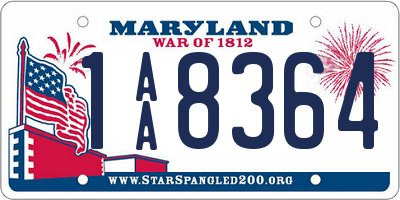 MD license plate 1AA8364