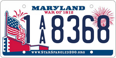 MD license plate 1AA8368