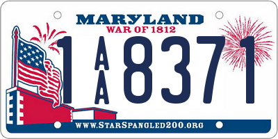 MD license plate 1AA8371