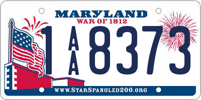 MD license plate 1AA8373