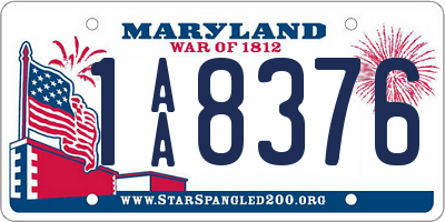 MD license plate 1AA8376