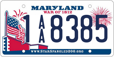 MD license plate 1AA8385