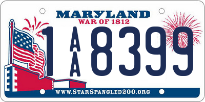 MD license plate 1AA8399
