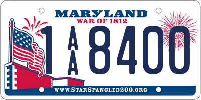 MD license plate 1AA8400