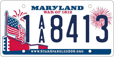 MD license plate 1AA8413