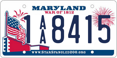 MD license plate 1AA8415