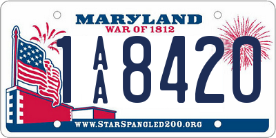 MD license plate 1AA8420