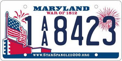 MD license plate 1AA8423