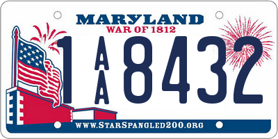 MD license plate 1AA8432