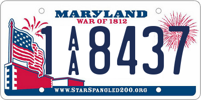 MD license plate 1AA8437