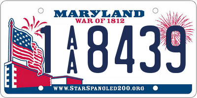 MD license plate 1AA8439
