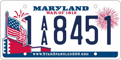 MD license plate 1AA8451