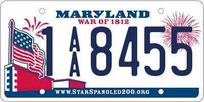 MD license plate 1AA8455