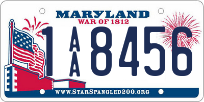 MD license plate 1AA8456