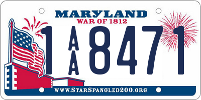 MD license plate 1AA8471