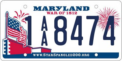 MD license plate 1AA8474