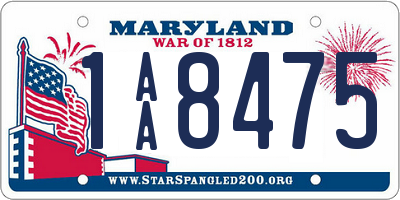 MD license plate 1AA8475