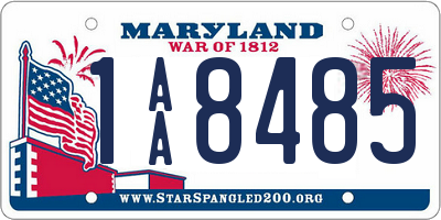 MD license plate 1AA8485