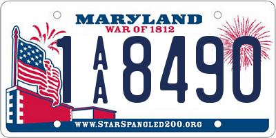 MD license plate 1AA8490