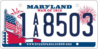 MD license plate 1AA8503