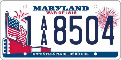 MD license plate 1AA8504