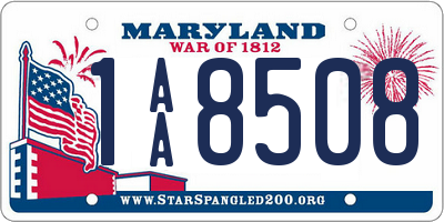 MD license plate 1AA8508