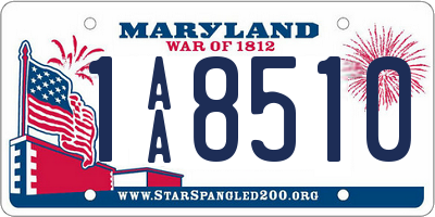 MD license plate 1AA8510