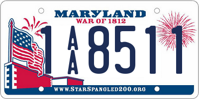 MD license plate 1AA8511